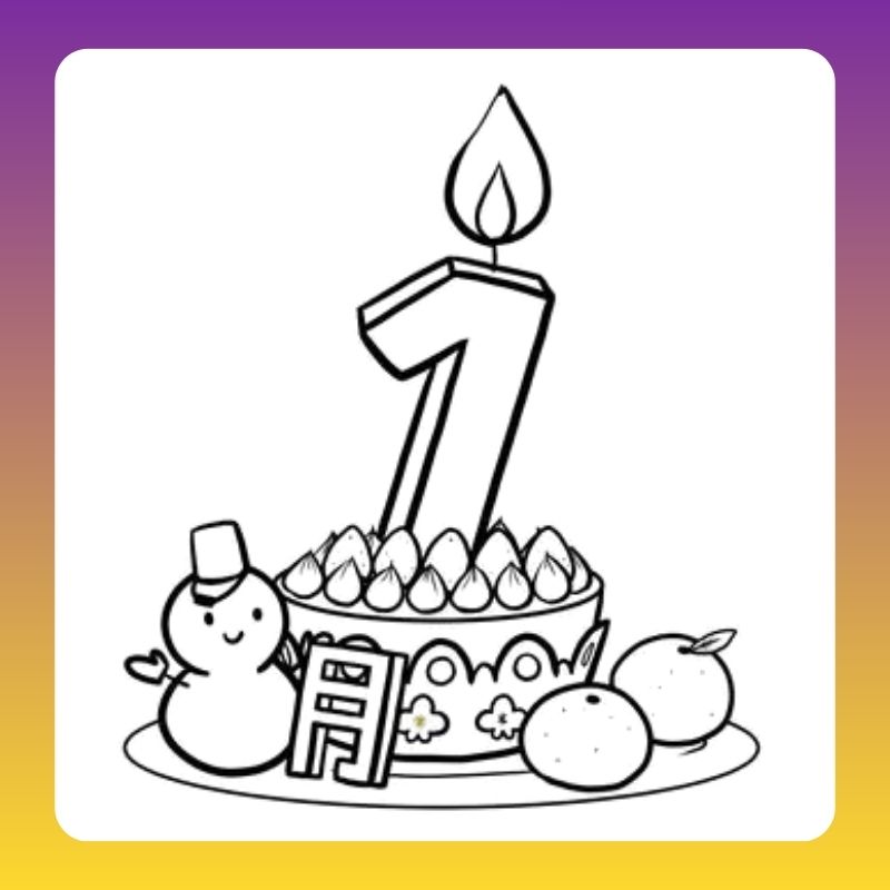 tranh tô màu hình bánh sinh nhật​